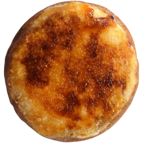 A crème brûlée cookie with a torched sugar top
